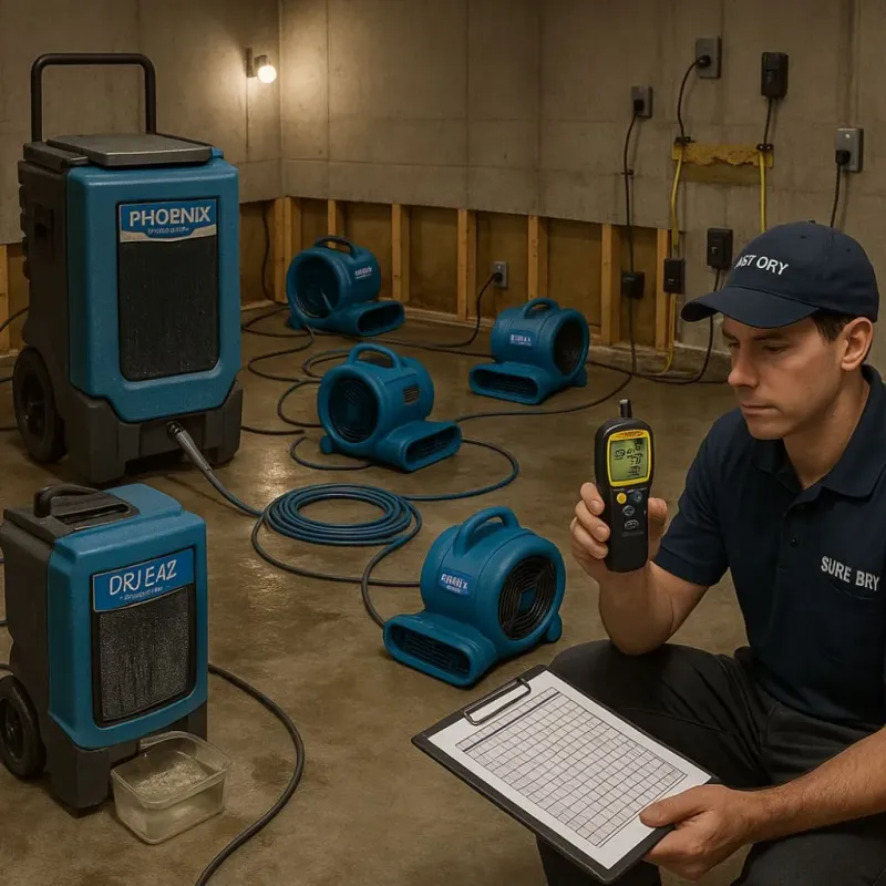Structural Drying and Dehumidification process in Wright City, MO